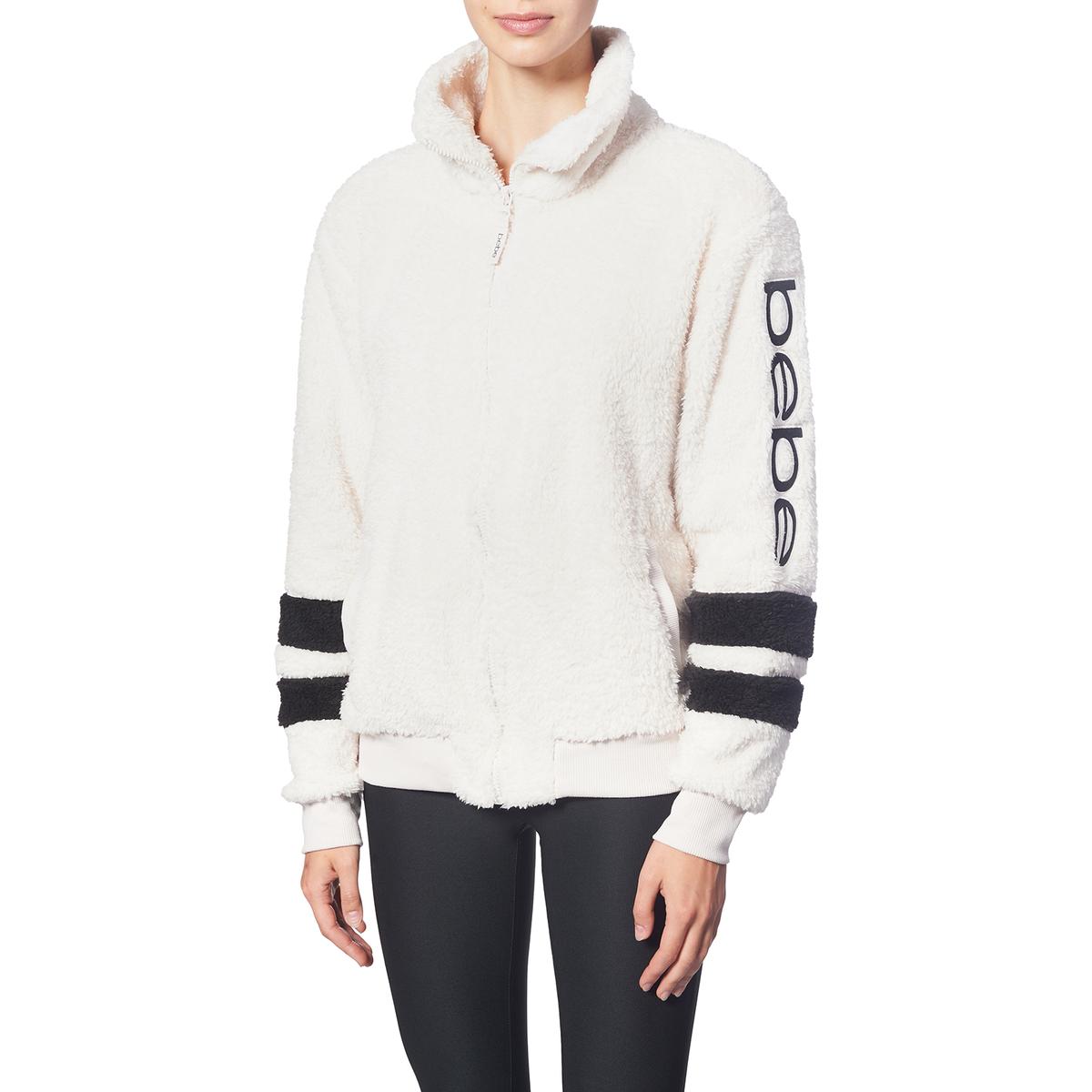 Bebe Sport Womens Sherpa Striped 1 4 Zip Pullover Bebe Sport Womens Sherpa Striped 1 4 Zip Pullover