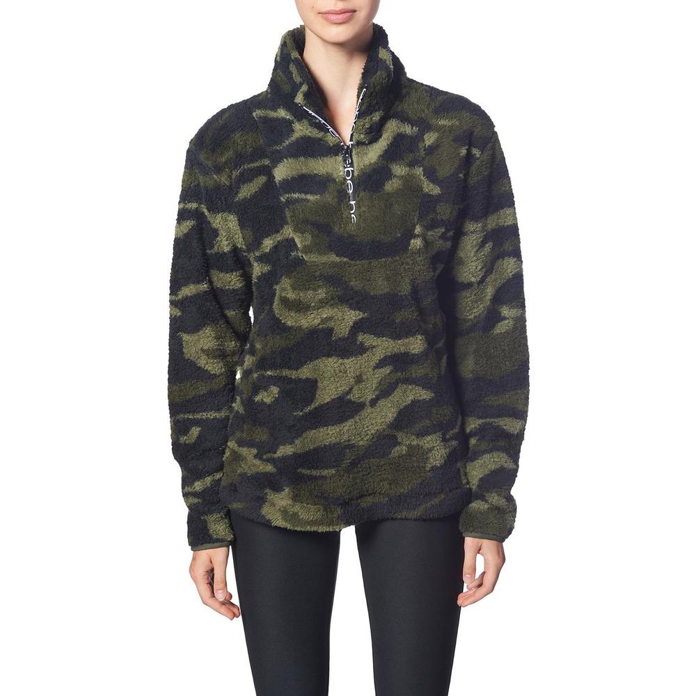 Bebe Sport Womens Sherpa Printed 1 4 Zip Pullover Bebe Sport Womens Sherpa Printed 1 4 Zip Pullover