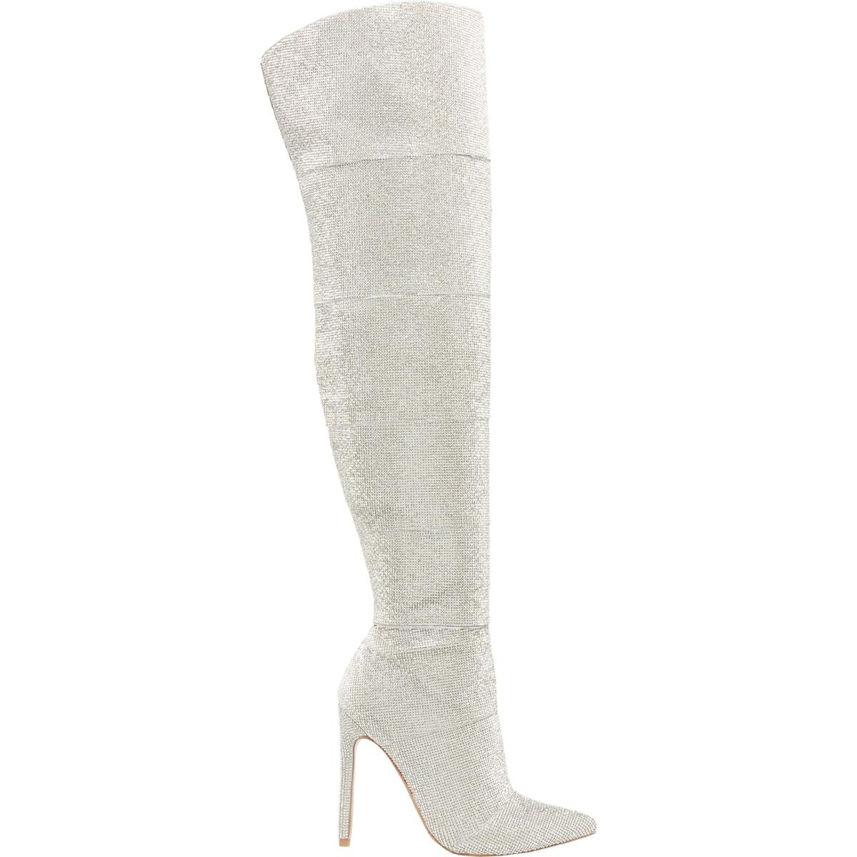 Steve Madden Wonders Womens Rhinestone Pointed Toe Over The Knee Boots Steve Madden Wonders Womens Rhinestone Pointed Toe Over The Knee Boots