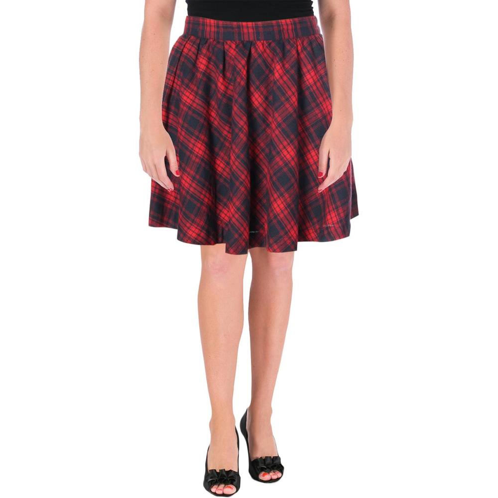 PPLA Womens Flannel Plaid Flare Skirt