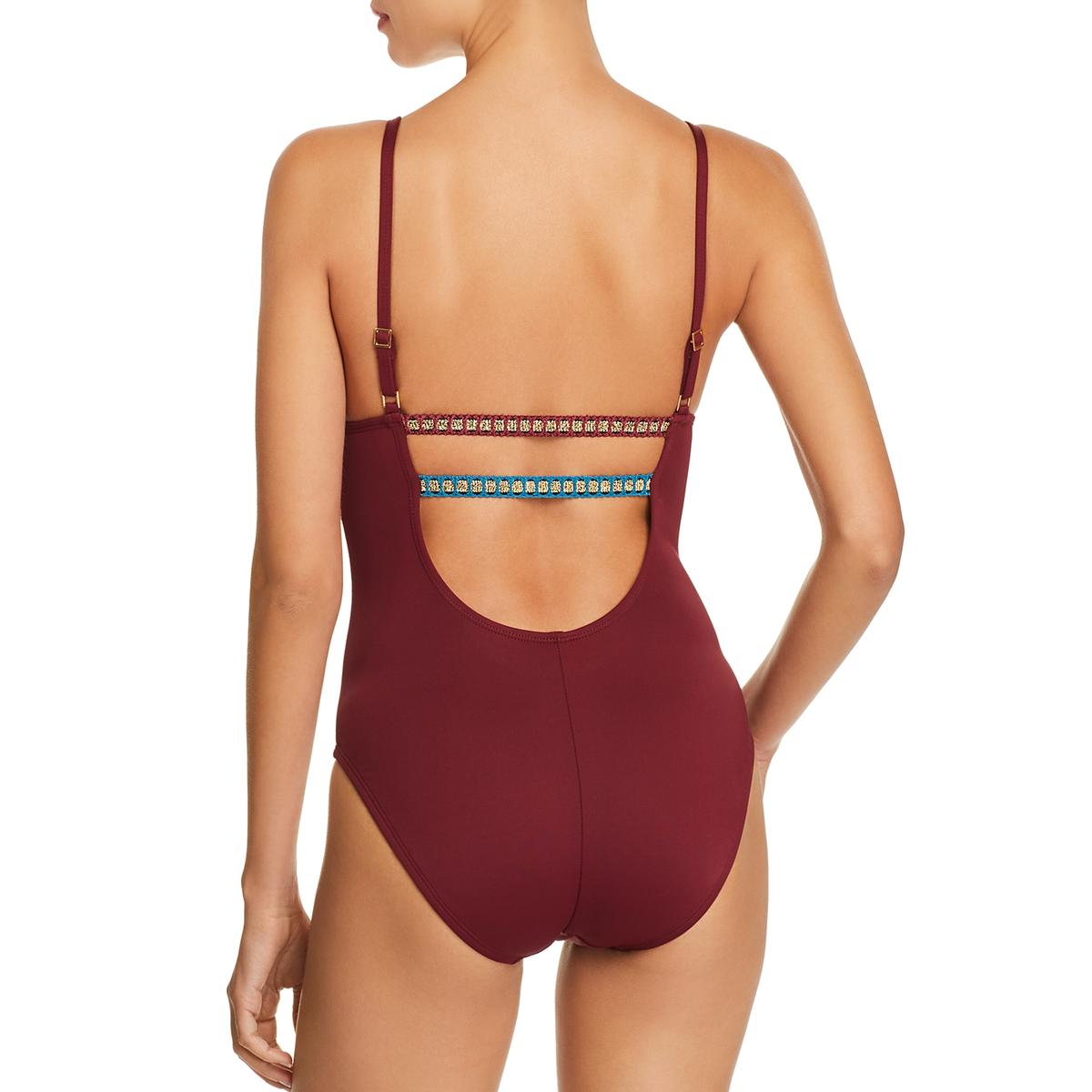 La Blanca Womens Metallic V Neck One Piece Swimsuit La Blanca Womens Metallic V Neck One Piece Swimsuit
