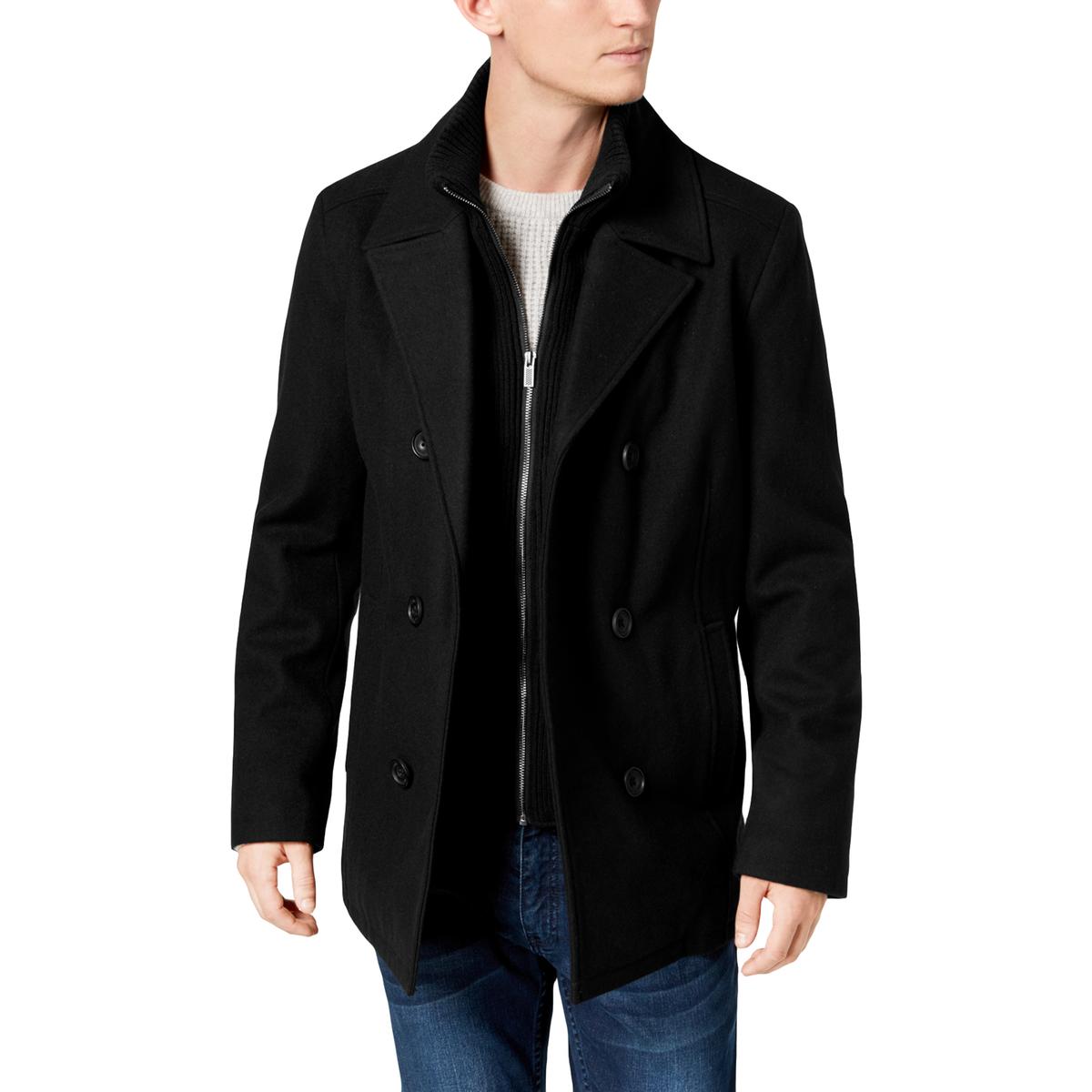 Cole Mens Winter Quilted Pea Coat