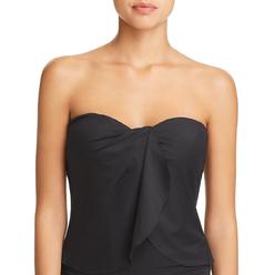 Vince Camuto Womens Halter Ruched Tankini Swim Top