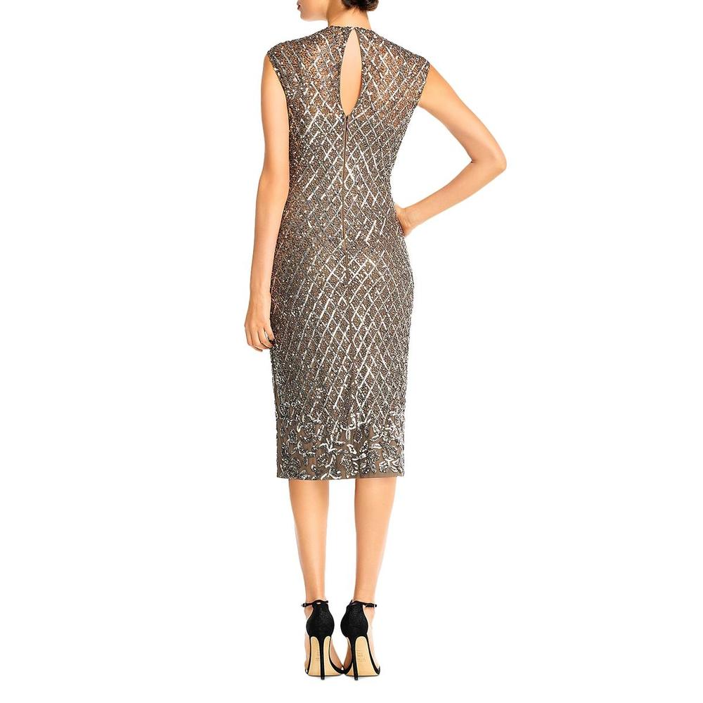 Aidan Mattox Womens Shimmer Beaded Cocktail and Party Dress
