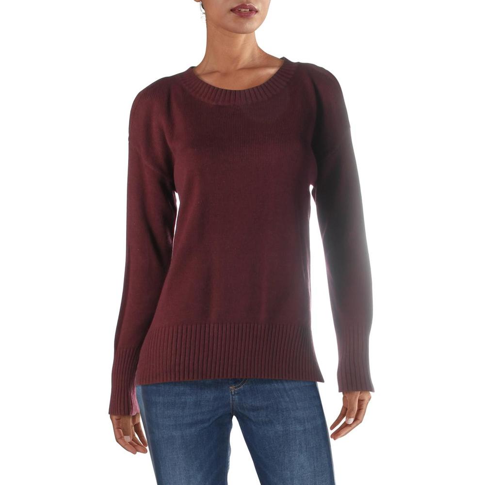 BCBG Womens Cold Shoulder Crew Neck Pullover Sweater