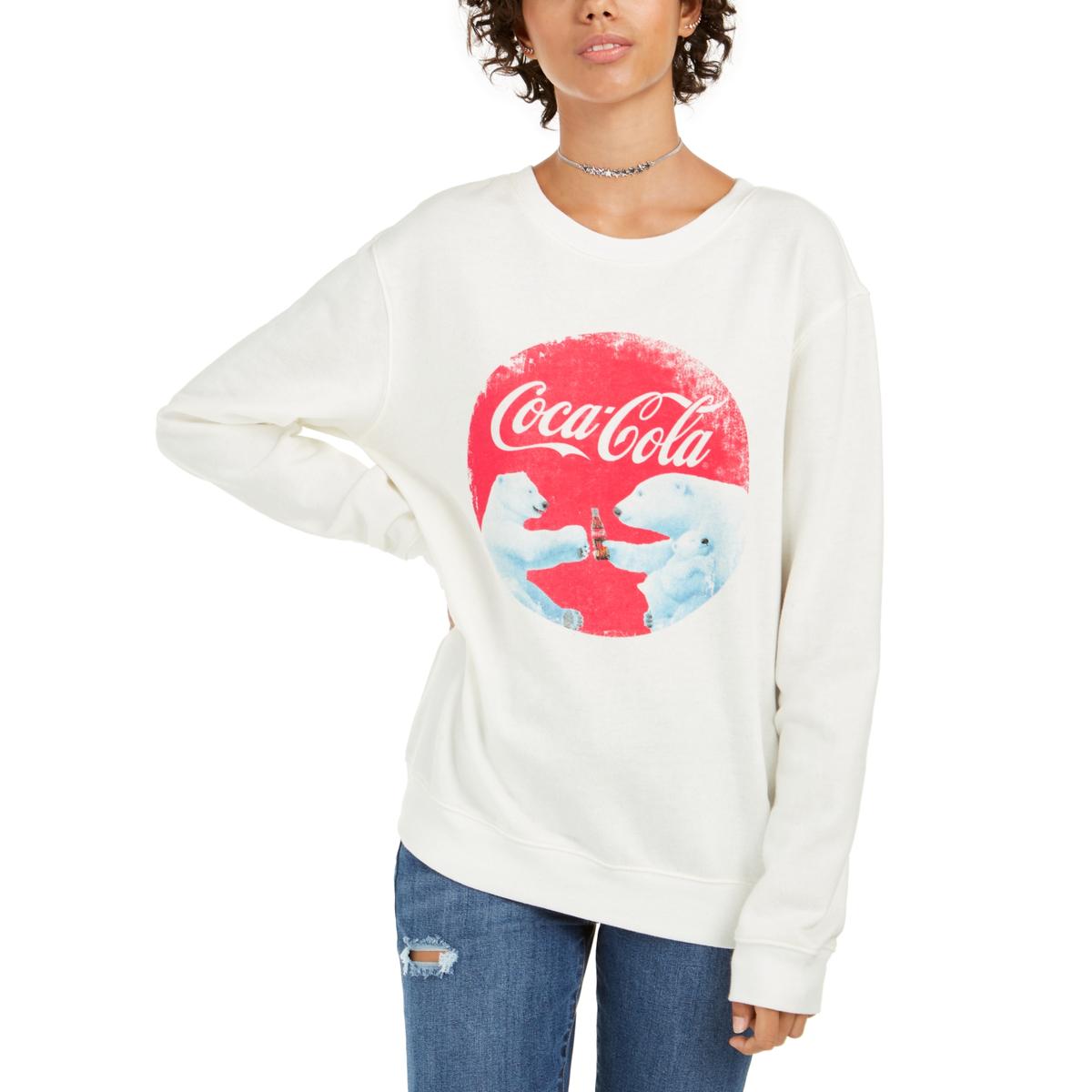 Love Tribe Juniors Womens Holiday Coca Cola Sweatshirt