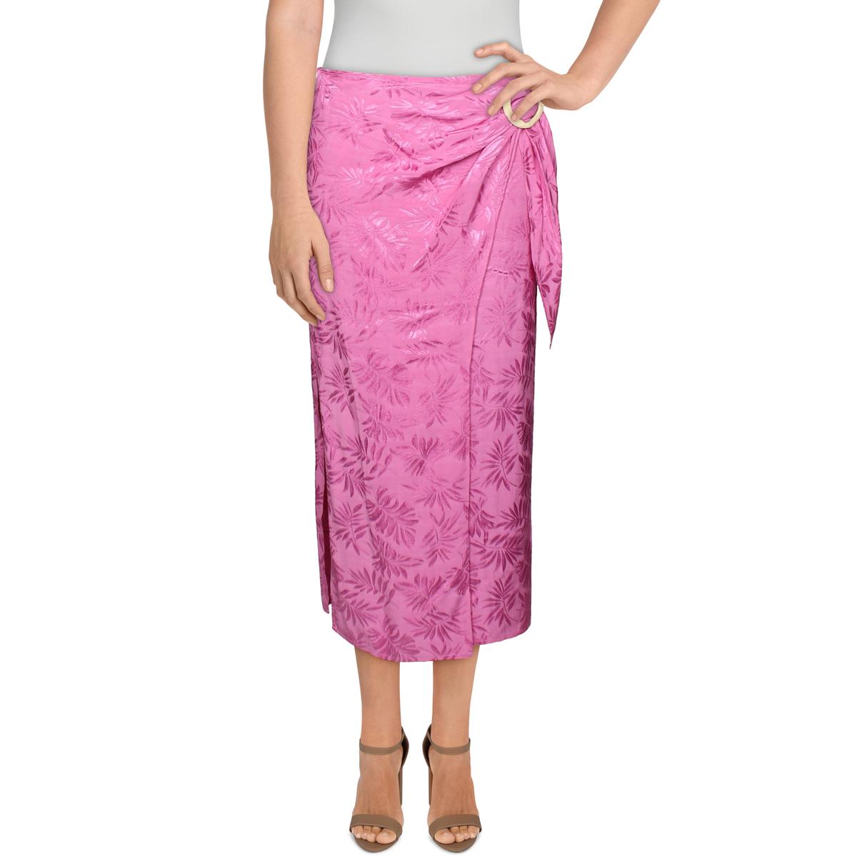 Wayf Womens Printed Sheer Wrap Skirt