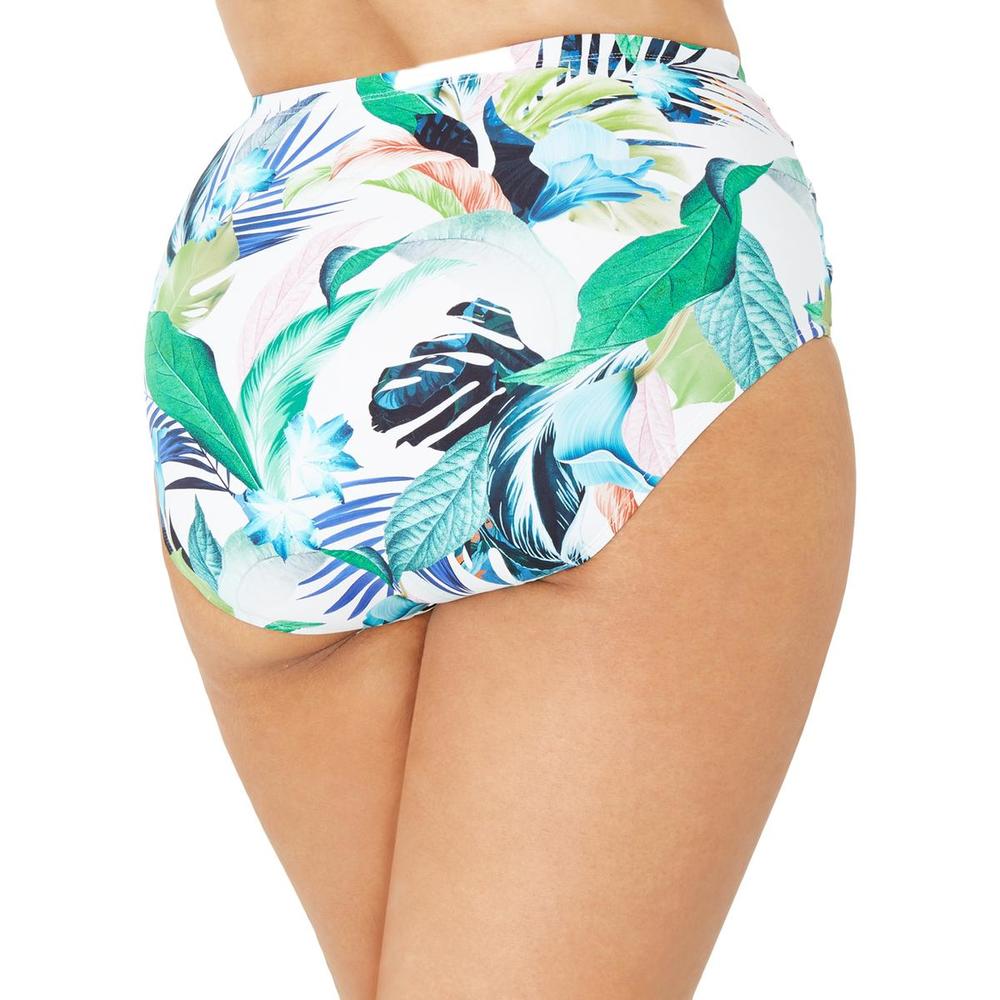 La Blanca Plus Womens Tropical Print High Waist Swim Bottom Separates