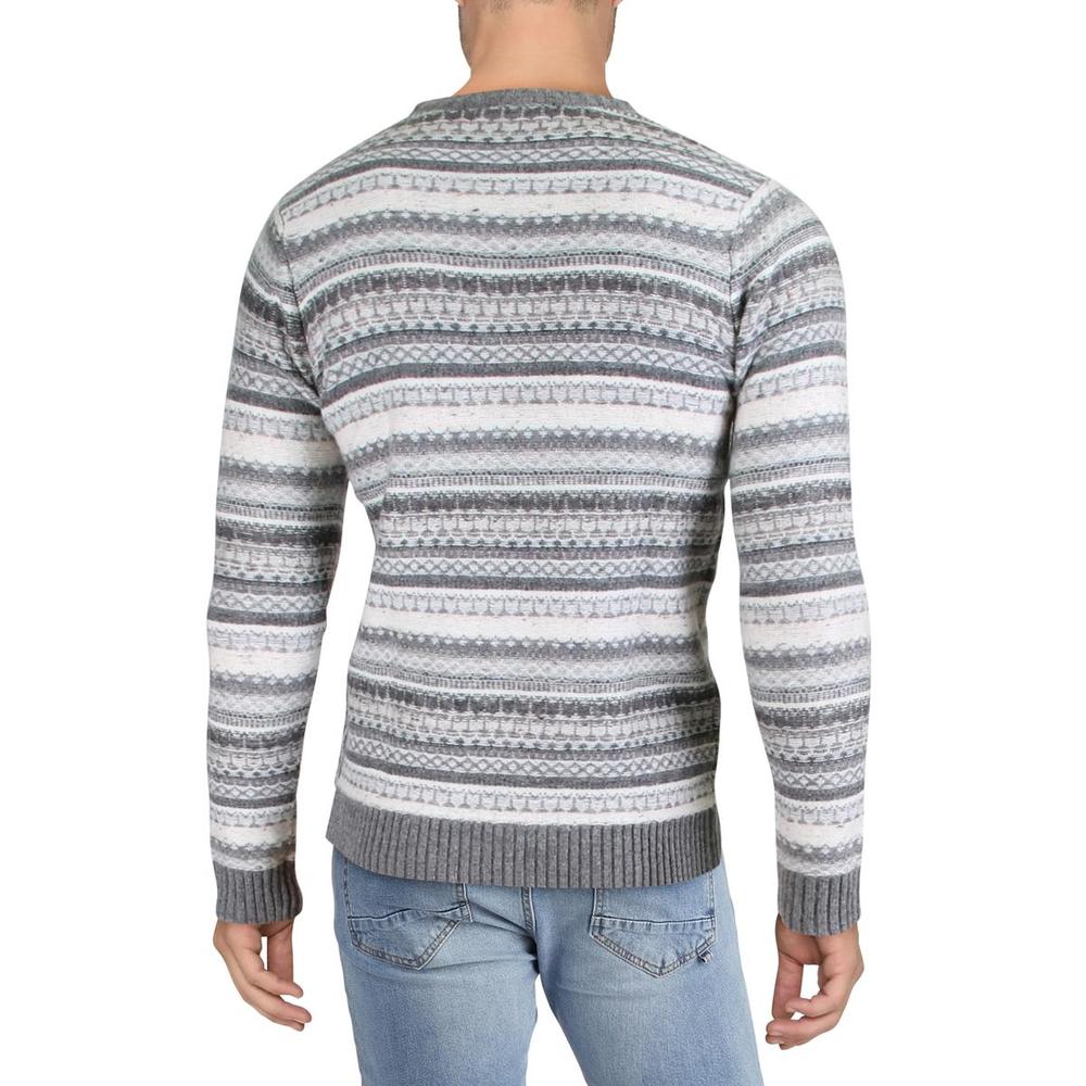 French Connection Fairisle Mens Wool Blend Pattern Sweater