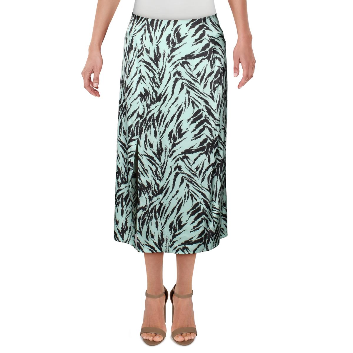 Wayf Altamont Womens Tiger Print A-Line Midi Skirt