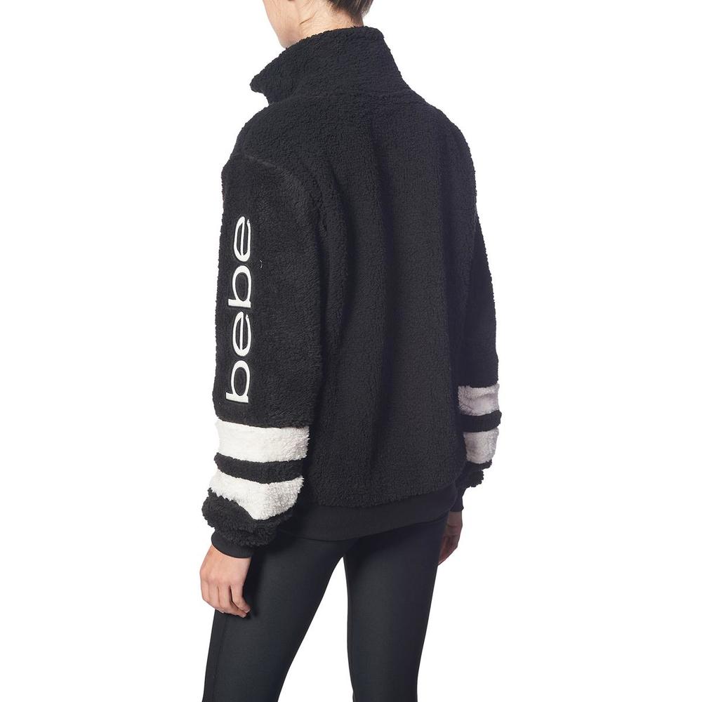 Bebe Sport Womens Sherpa Striped 1 4 Zip Pullover Bebe Sport Womens Sherpa Striped 1 4 Zip Pullover