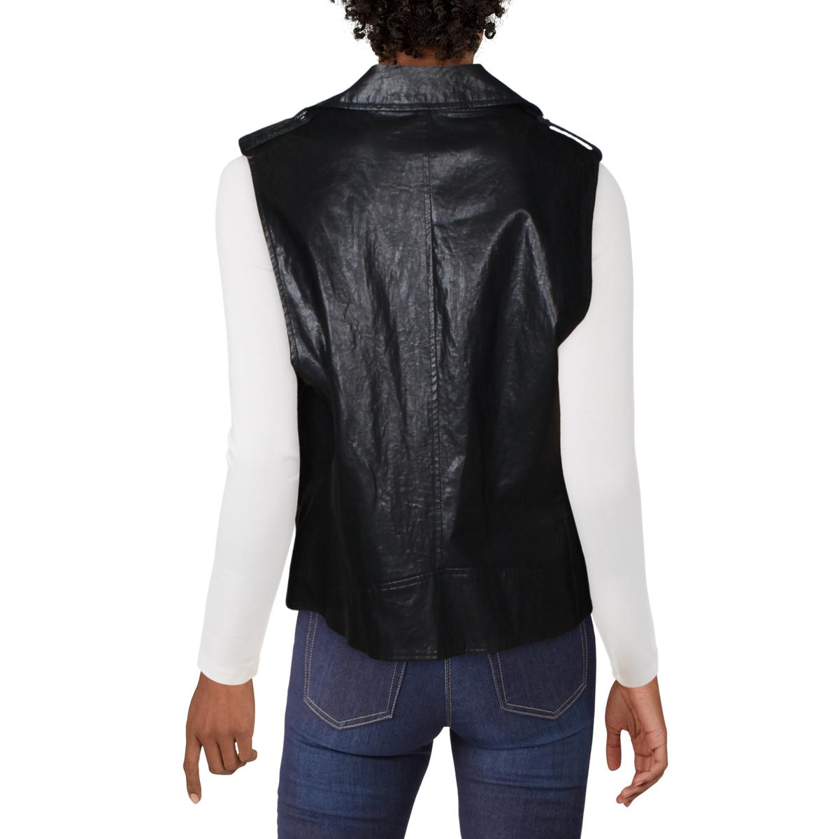 Dkny Womens Moto Faux Leather Vest Dkny Womens Moto Faux Leather Vest