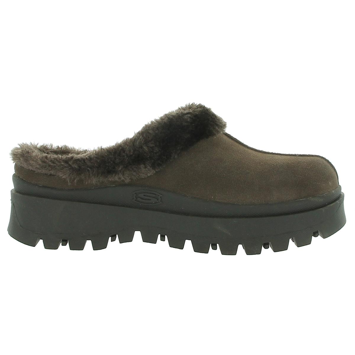 Skechers Shindigs-Fortress Womens Suede Faux Fur Lined Clogs