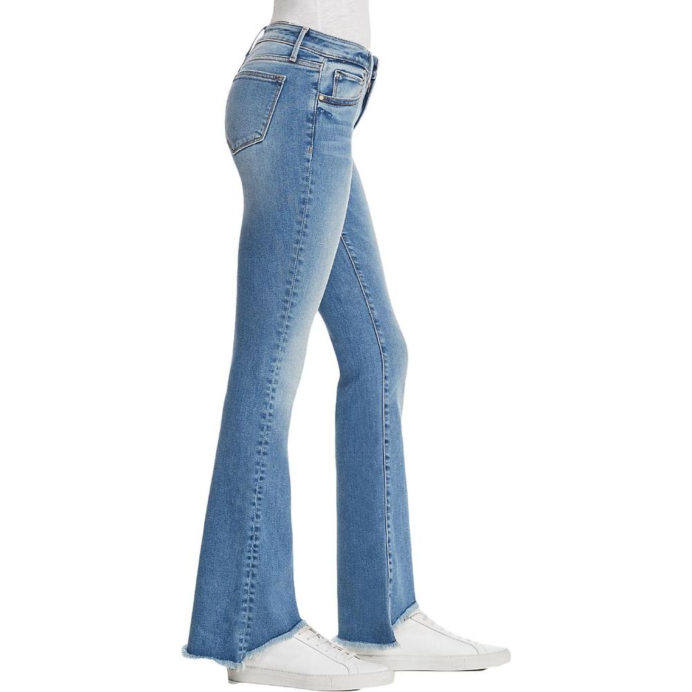 Aqua Womens Denim Raw Hem Flare Jeans
