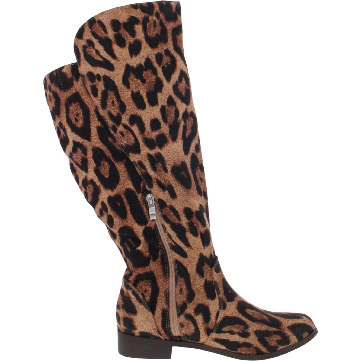 Journee Collection Womens Extra Wide Calf Animal Print Knee High Boots Journee Collection Womens Extra Wide Calf Animal Print Knee High Boots