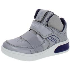 Geox Respira XLed Girls Faux Leather High Top Light-Up Shoes
