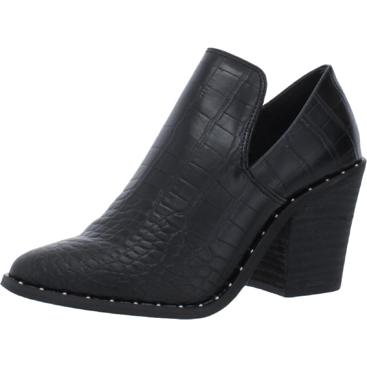 Very G Deavan Womens Faux Leather Embellished Ankle Boots