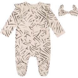 Jessica Simpson Animal Print Newborn Footed Pajamas