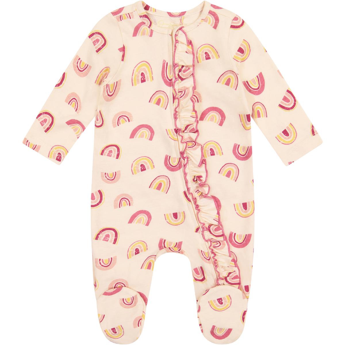 Jessica Simpson Printed Newborn Footed Pajamas