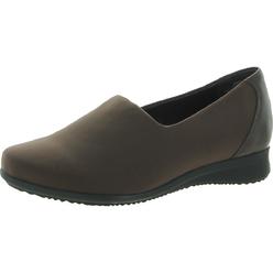 David Tate West Womens Leather Padded Insole Wedge Heels