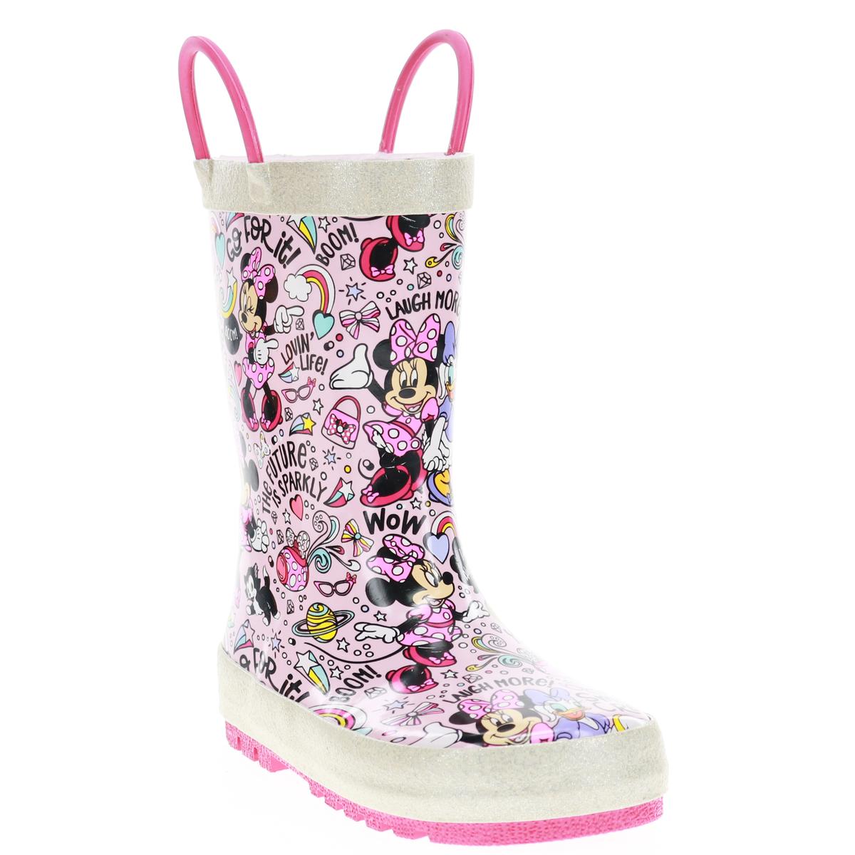 Western Chief Minnie Lovin Life Girls Rubber Pull On Rain Boots