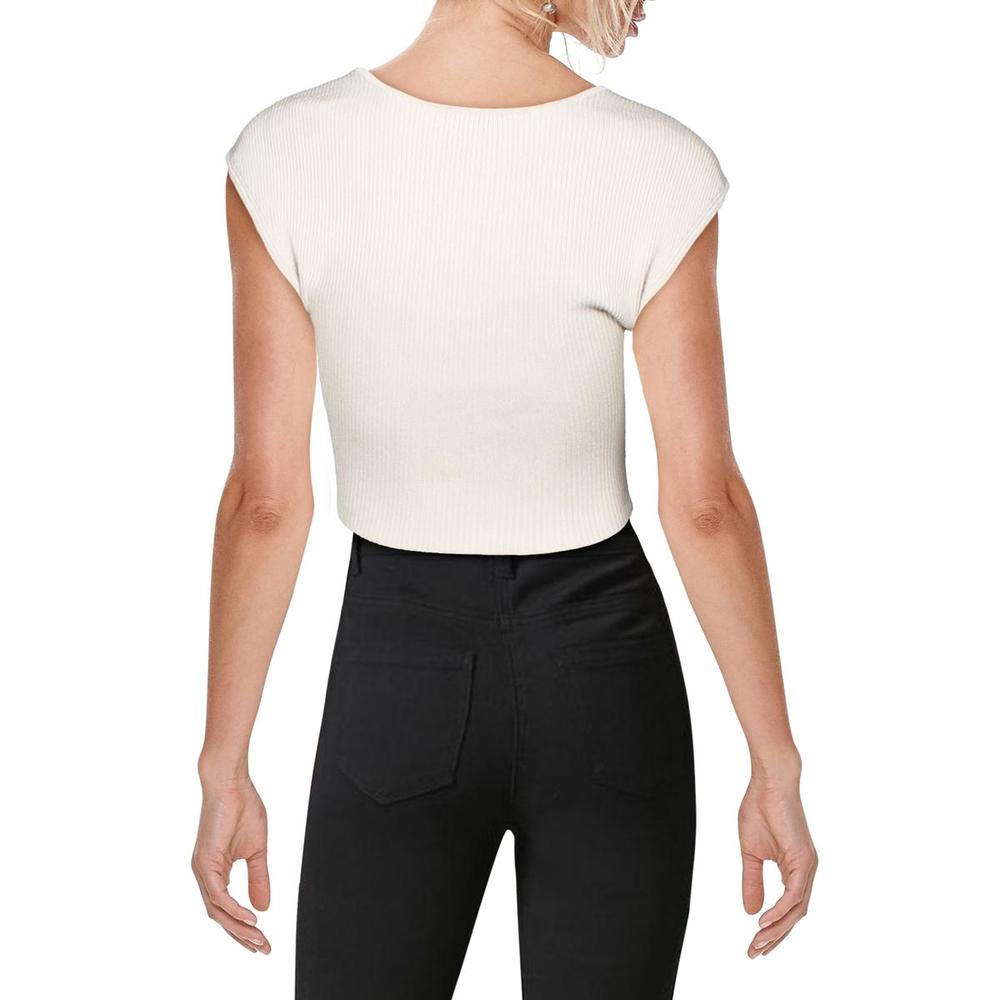 Jonathan Simkhai Abia Womens Ribbed Sweetheart Crop Top