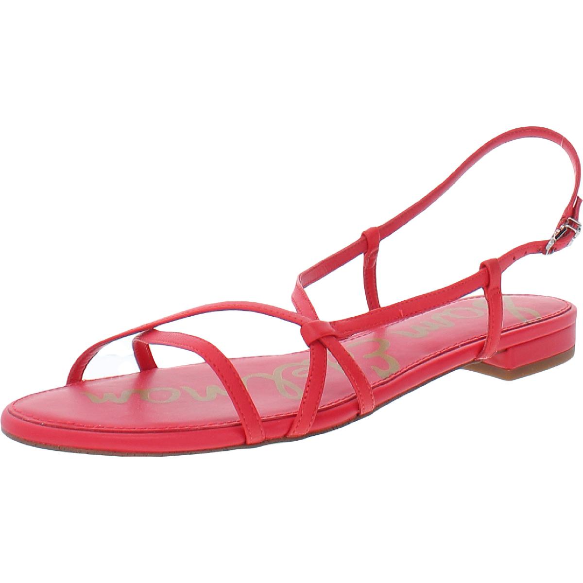 red flat strappy sandals