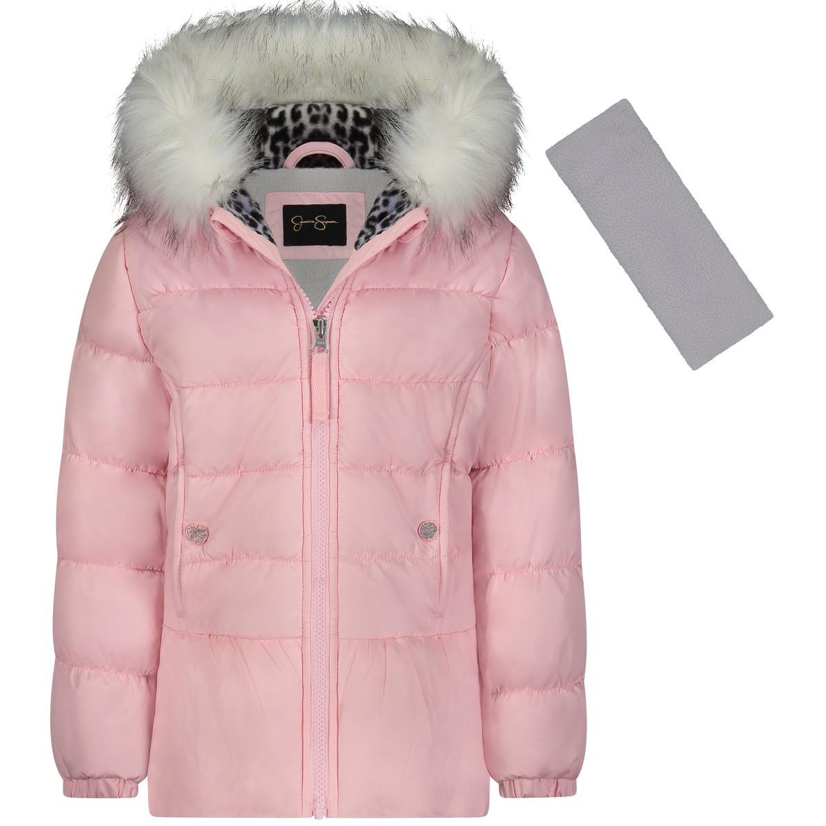 Jessica Simpson Girls Little Girls Faux Fur Puffer Jacket