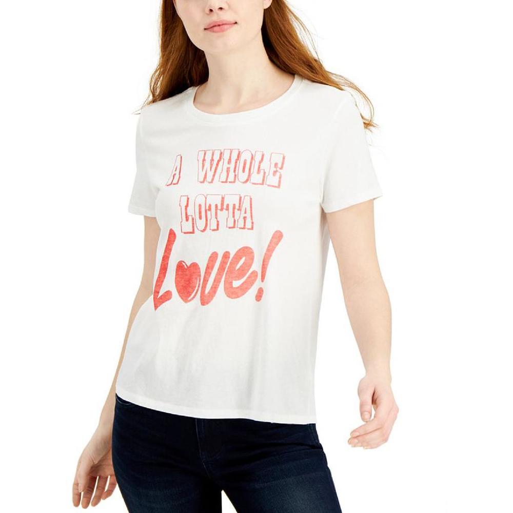 Junk Food A Whole Lotta Love Womens Cotton Graphic Slogan T-Shirt