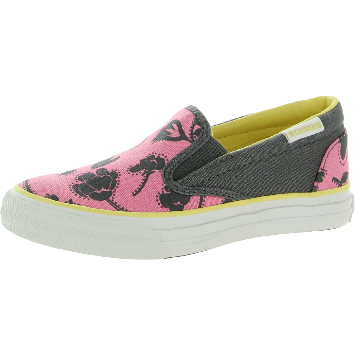 Converse Skidgrip EV Skull Girls Canvas Slip On Casual and Fashion Sneakers