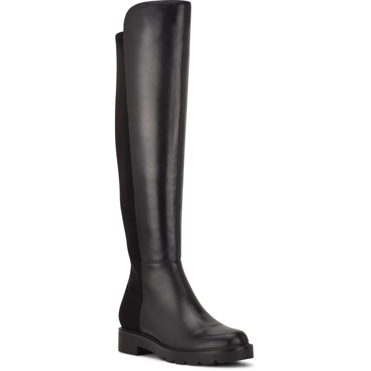 Nine West Tread Womens Leather Block Heel Knee-High Boots