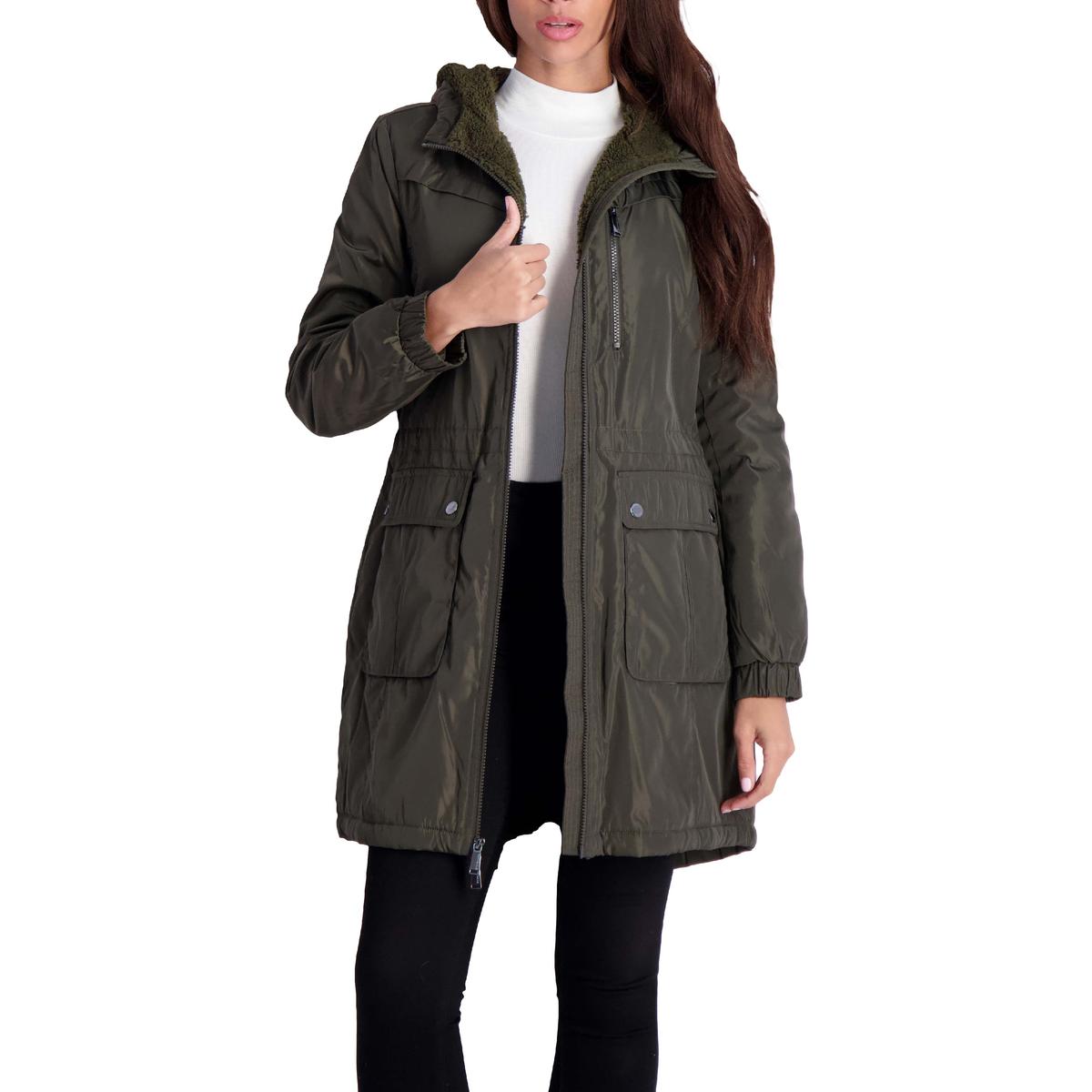 BCBG Womens Teddy Lined Cold Weather Raincoat