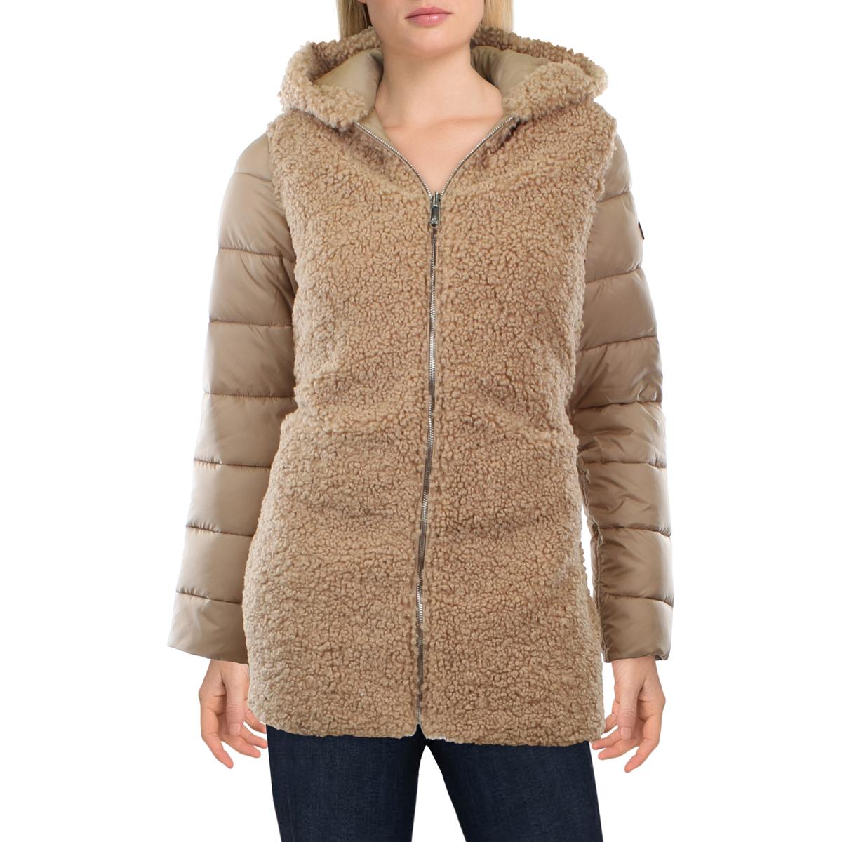 SAM EDELMAN Womens Faux Fur Cold Weather Anorak Jacket
