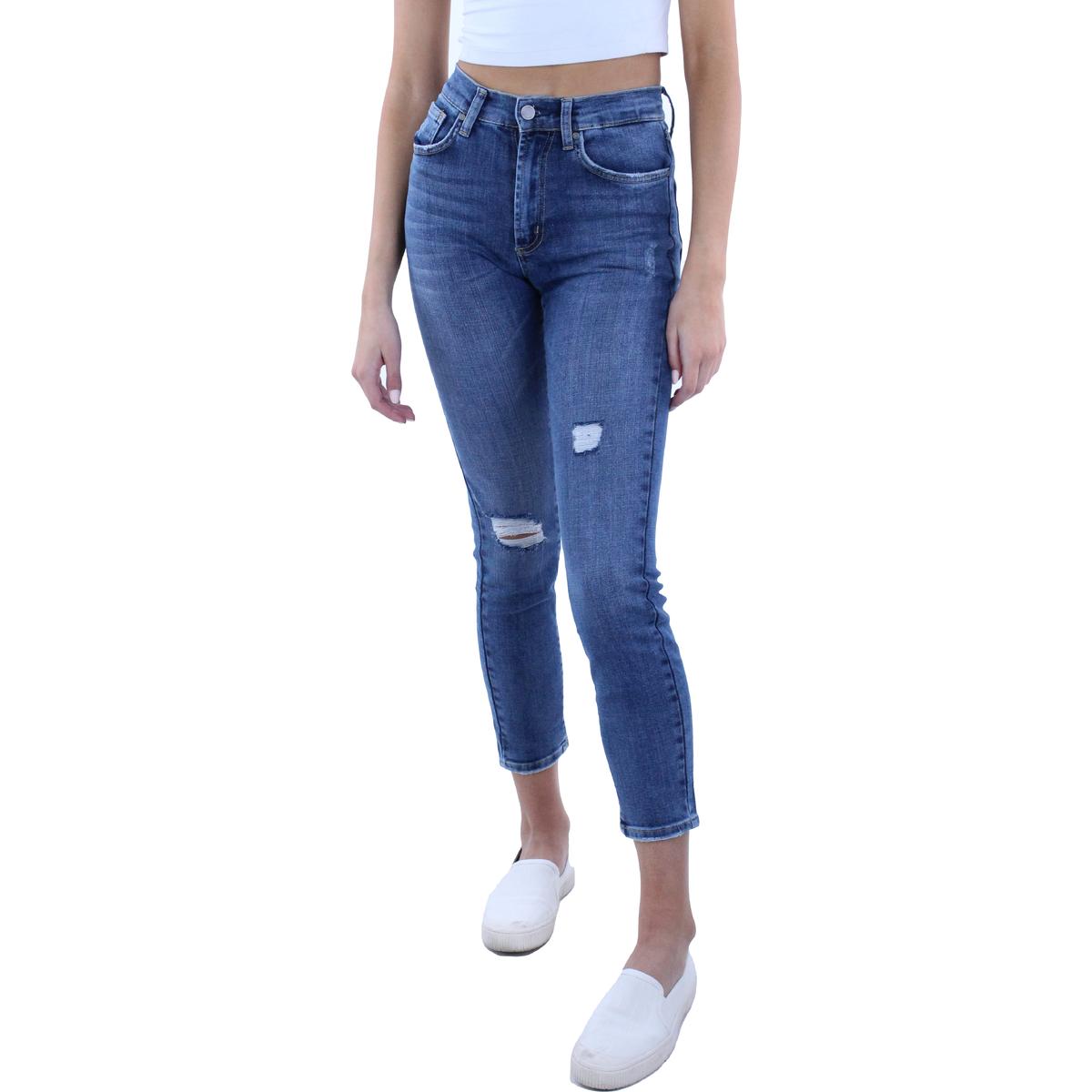 DSTLD Womens High Rise Vintage Skinny Jeans