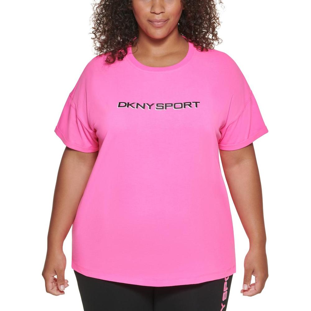 DKNY Sport Plus Womens Crewneck Cotton T-Shirt