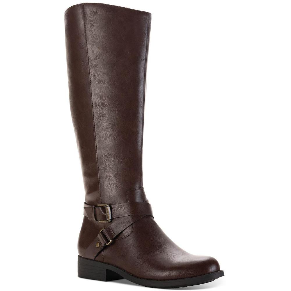 Style & Co. Marliee Womens Wide Calf Faux Leather Motorcycle Boots
