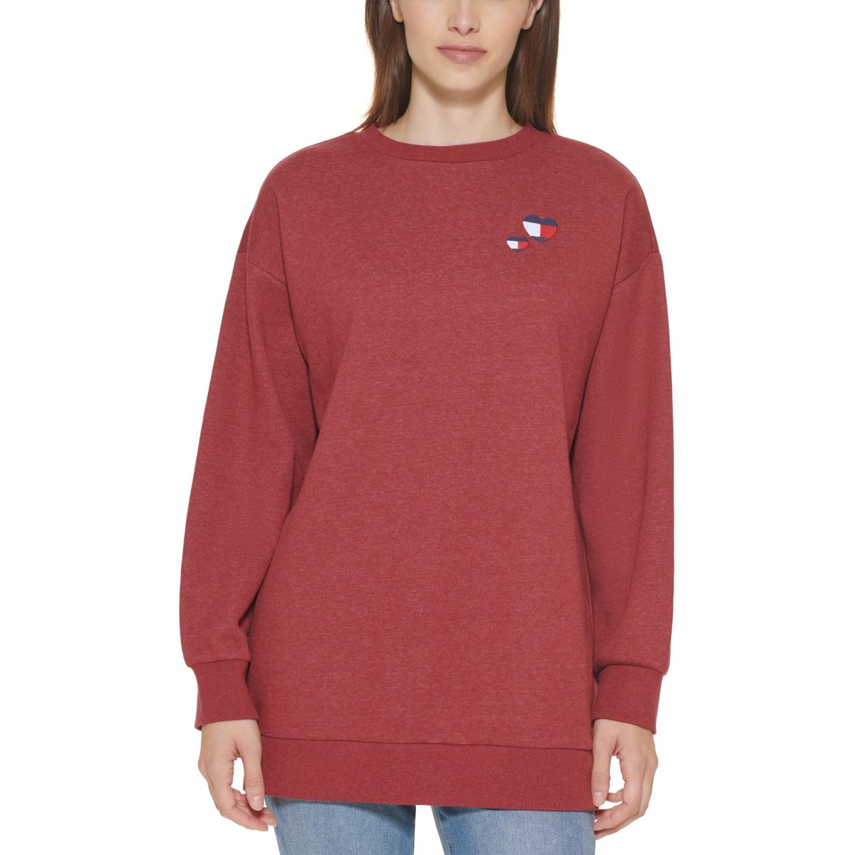 Tommy Hilfiger Double Heart Womens Logo Comfy Sweatshirt