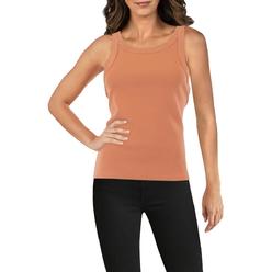 Mother The Chin Ups Womens Ribbed Knit Scoop Neck Tank Top