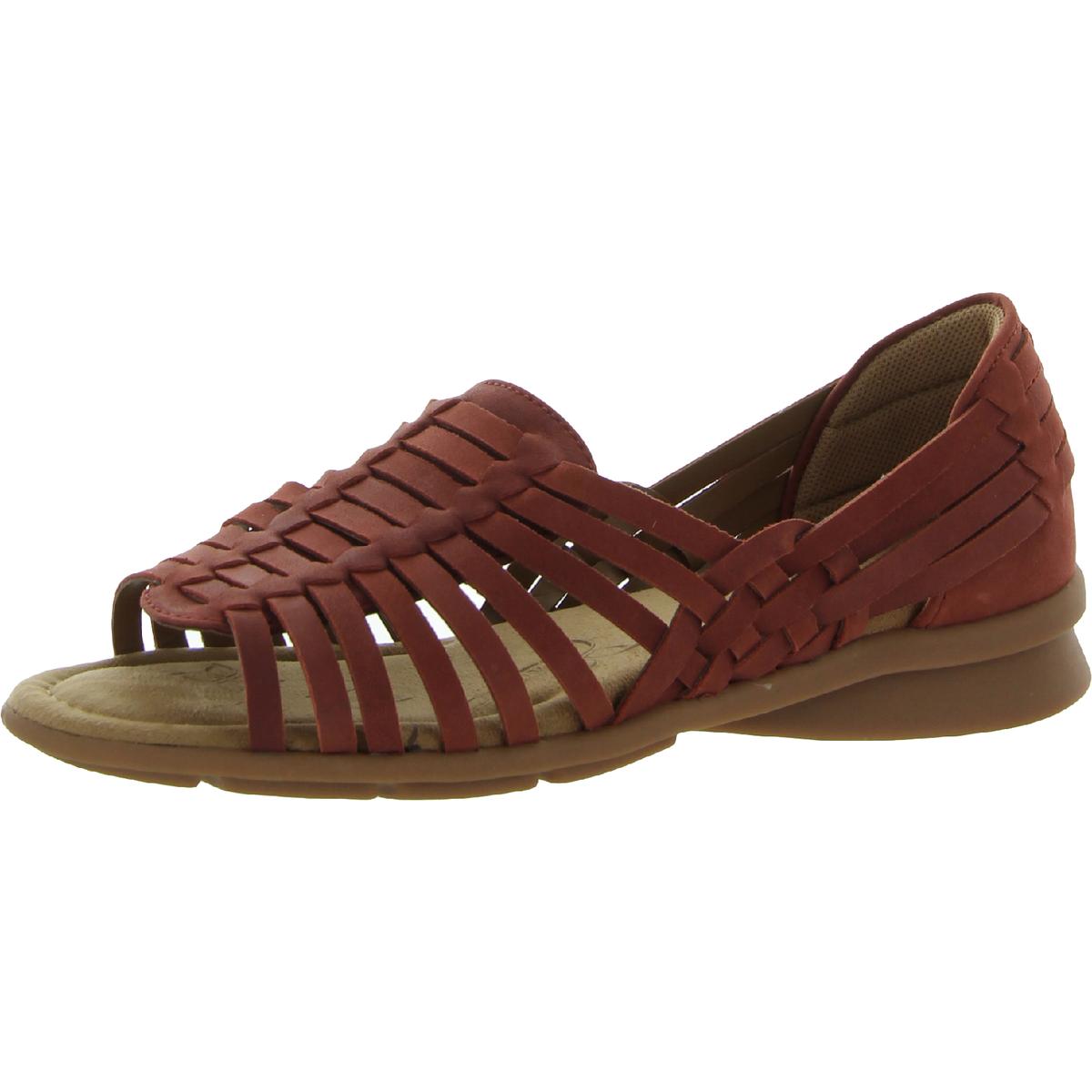 Comfortiva Womens Leather Memory Foam Huarache Sandals
