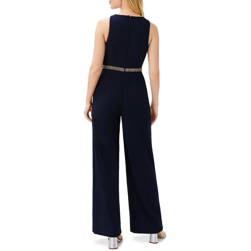Adrianna Papell Womens Crepe Embellished Jumpsuit