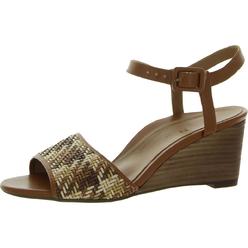 Vionic Clarita Womens Faux Leather Ankle Strap Wedge Sandals