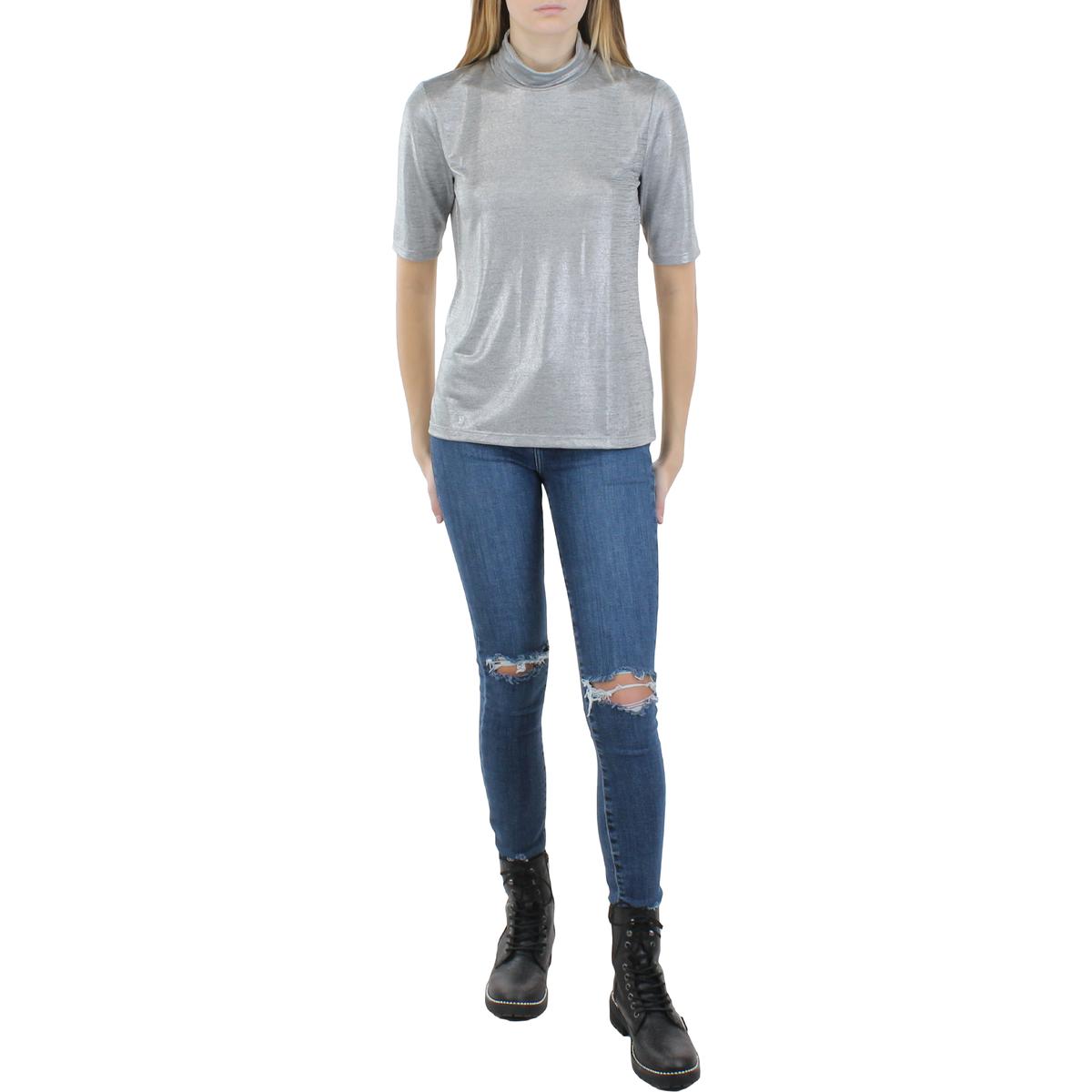 Ralph Lauren Women's Check Cuffed Sleeve Collared Button Up Top Blue Size Small main image 0