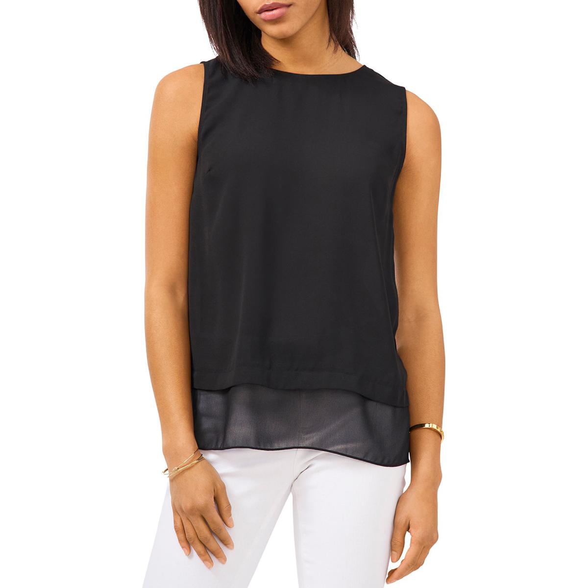 Vince Camuto Womens Tiered Sleeveless Blouse