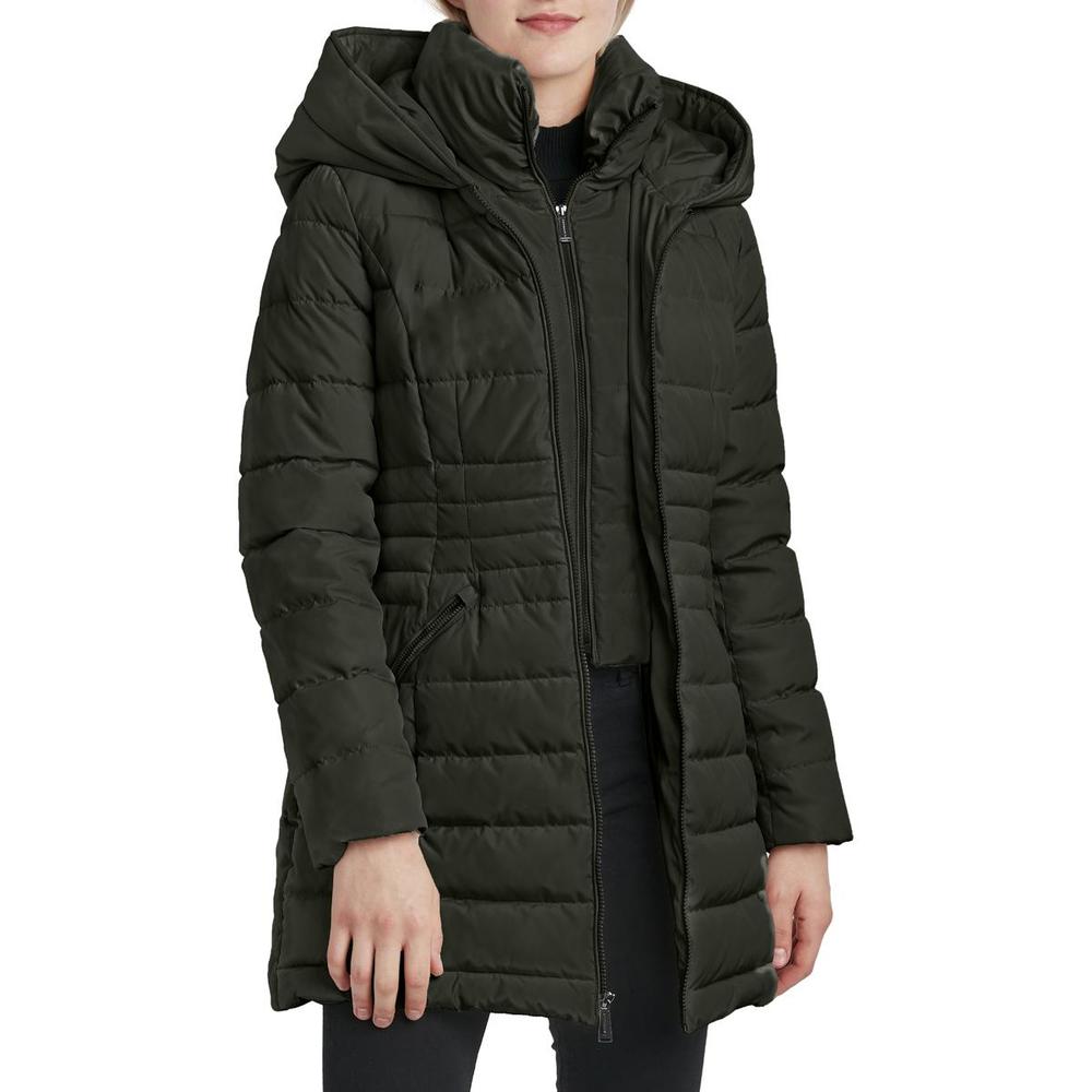 Laundry by Shelli Segal Womens Quilted Hooded Puffer Coat