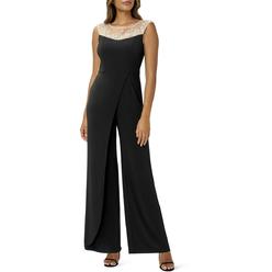 Adrianna Papell Womens Embellished Wide Leg Jumpsuit