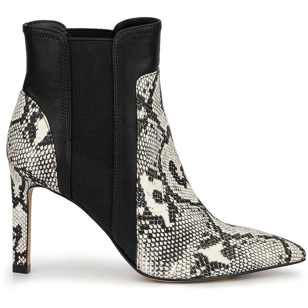 New York & Company Womens Animal Print Pointed Toe Ankle Boots