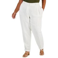 Calvin Klein Plus Womens Pleat Front Wear To Work Ankle Pants