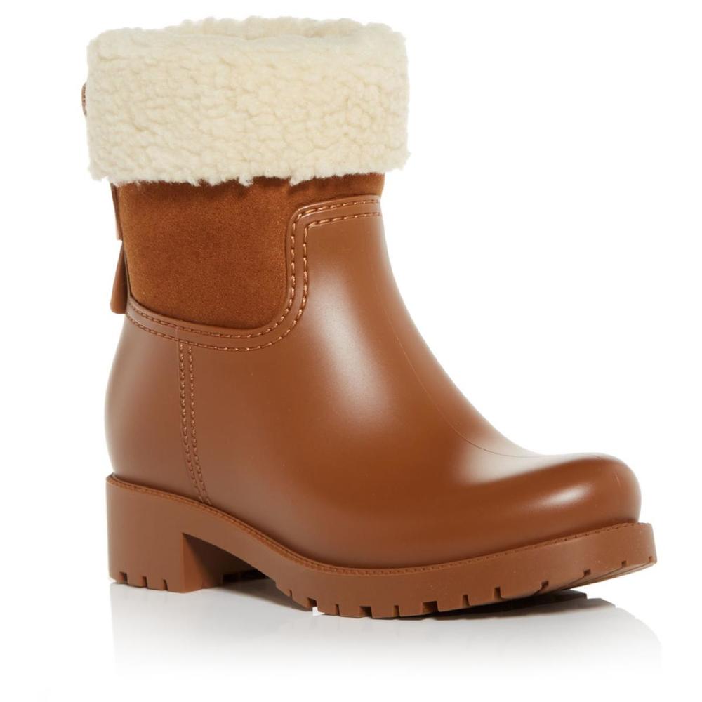 See By Chloe PV/FA Collar Bootie Womens Faux Fur Rain Boot Ankle Boots