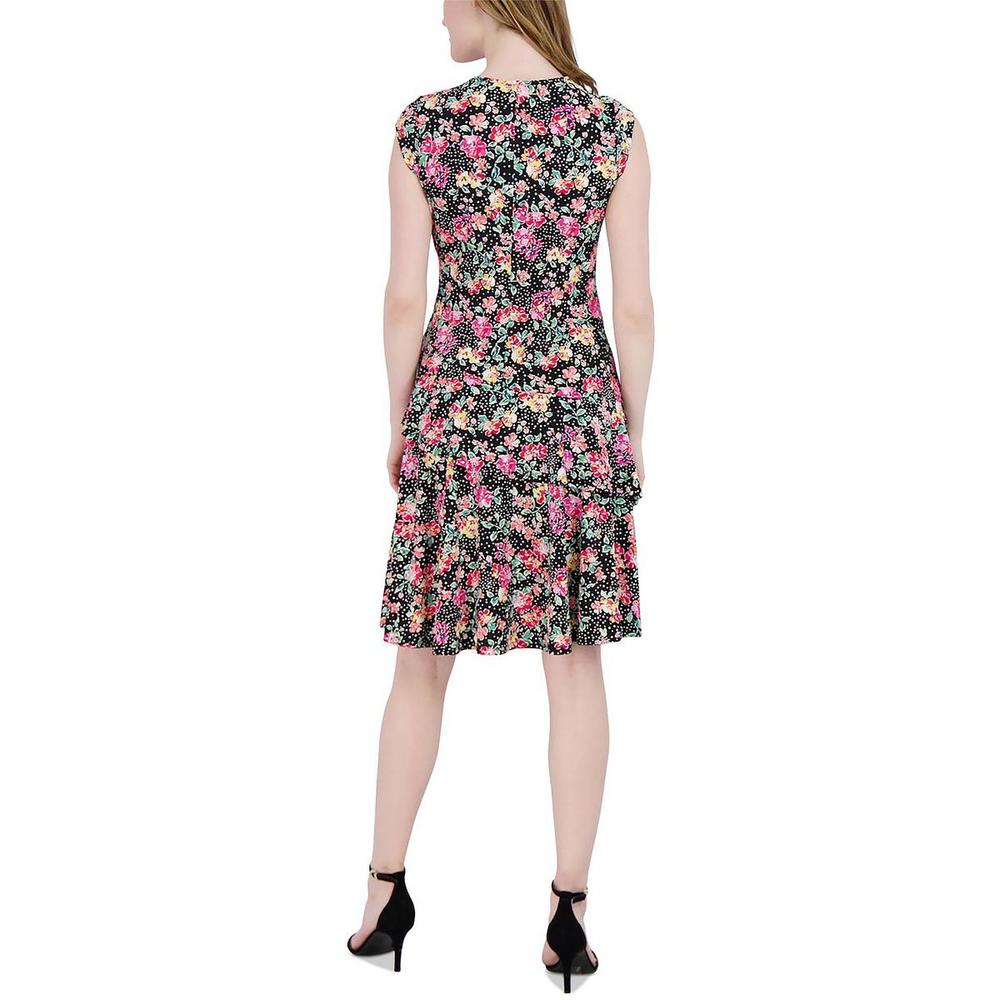 Signature By Robbie Bee Petites Womens Ruffle Floral Sundress
