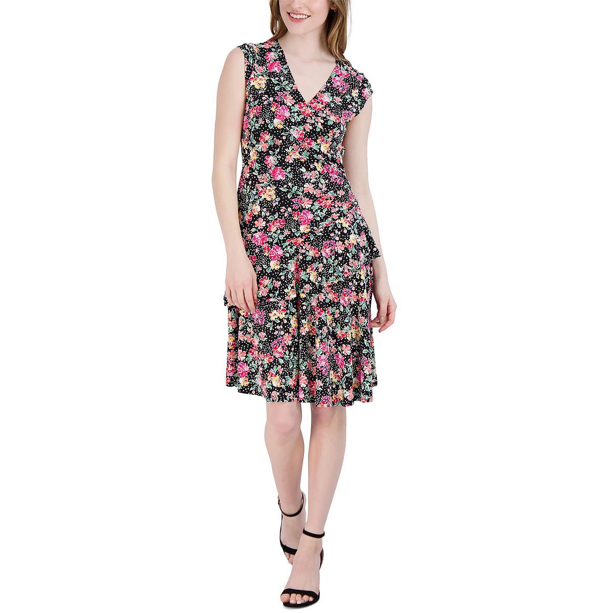 Signature By Robbie Bee Petites Womens Ruffle Floral Sundress